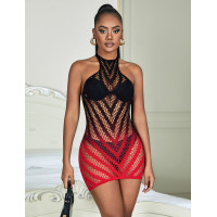 Платье чулок эластичное Star Night черное-красное XS-M