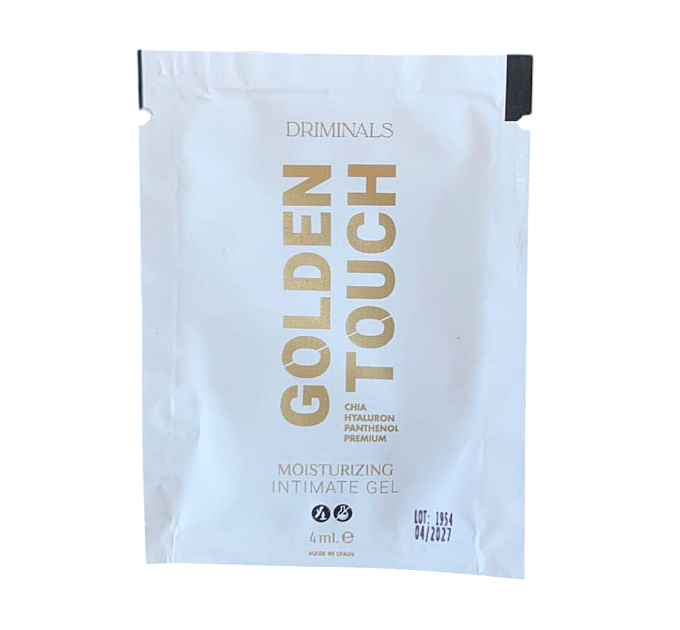 Пробник/Лубрикант на водной основе Driminals Golden Touch с чиа и гиалуроновой кислотой, 4 мл