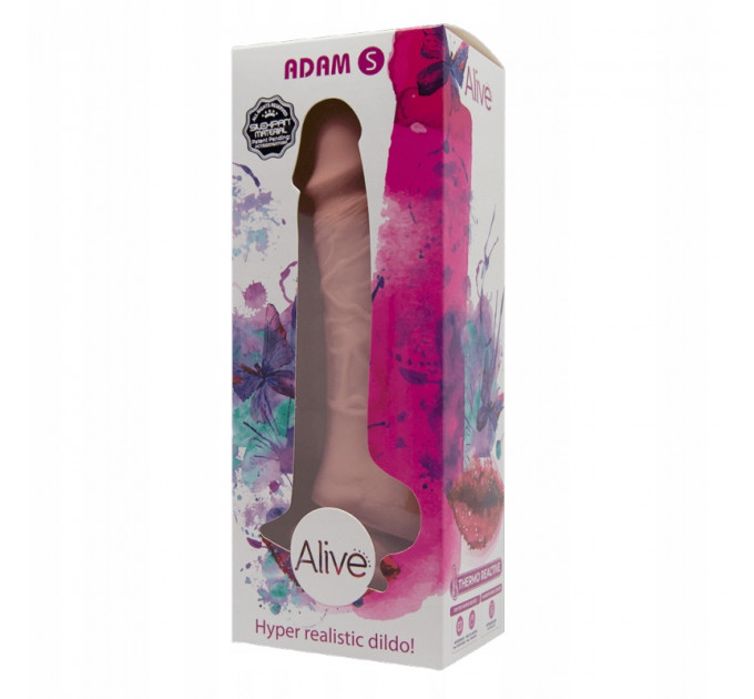 Реалістичний фалоімітатор на присосці Alive Adam Flesh S бежевий
