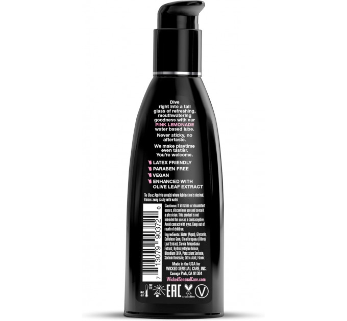 Їстівний лубрикант зі смаком лимонаду WICKED AQUA PINK LEMONADE FLAVORED 60ML