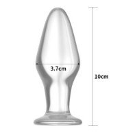 Скляний анальний затор 4,3" Lovetoy Glass Romance Clear