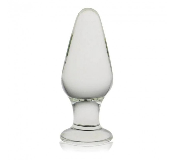 Стеклянная анальная пробка 4,3" Lovetoy Glass Romance Clear