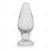 Стеклянная анальная пробка 4,3" Lovetoy Glass Romance Clear
