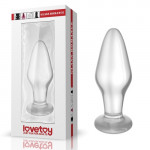 Стеклянная анальная пробка 4,3" Lovetoy Glass Romance Clear