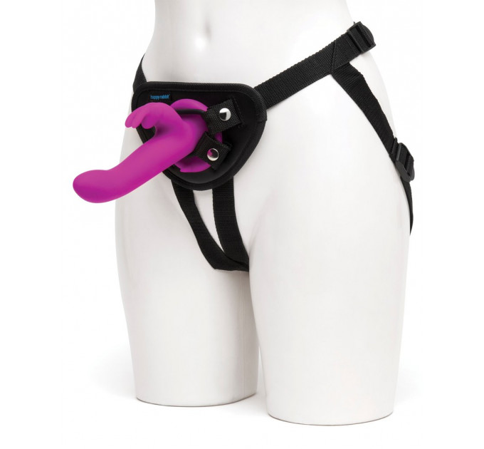 Страпон -кролик с вибрацией и трусиками Happy Rabbit Rechargeable Vibrating Strap-On Harness Set