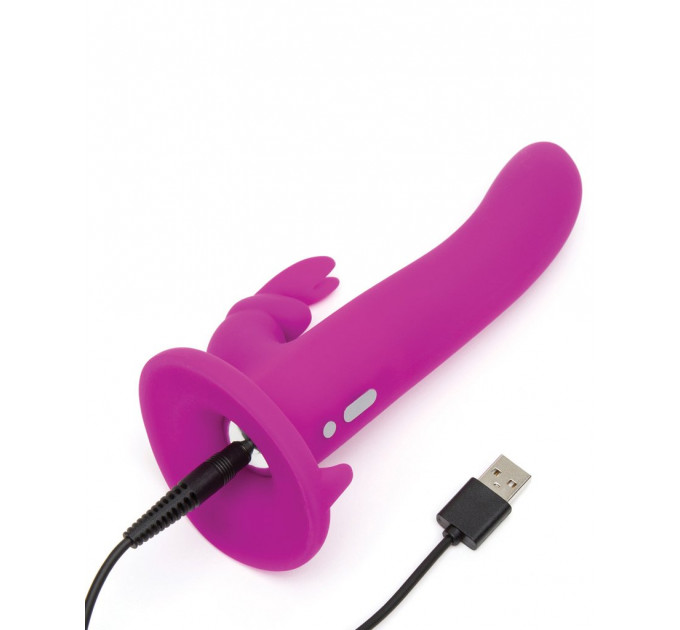 Страпон -кролик с вибрацией и трусиками Happy Rabbit Rechargeable Vibrating Strap-On Harness Set