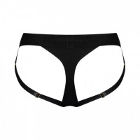 Трусики для страпона, XL, Strap-On-Me кольцевое крепление, с отрытыми ягодицами, черные