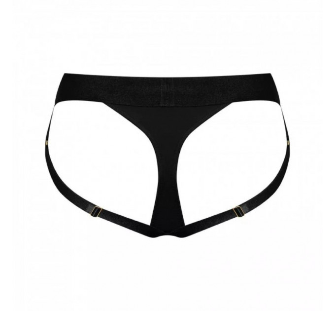 Трусики для страпона, XL, Strap-On-Me кольцевое крепление, с отрытыми ягодицами, черные