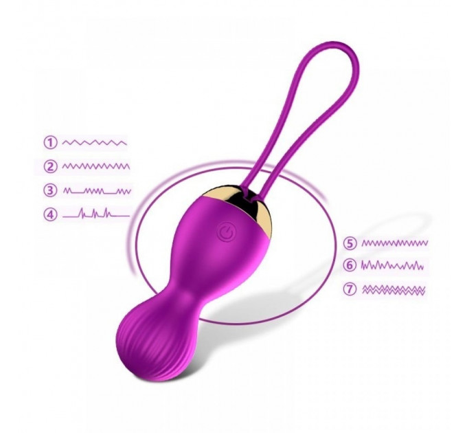 Вагинальные шарики Vibrating Silicone Kegel Balls USB 7 Function Фиолетовый