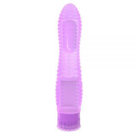 Вибратор рельефный Chisa Crystal Jellie Lines Exciter на батарейках, фиолетовый