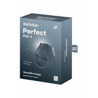 Вибратор для пар Satisfyer Perfect Pair 2 с кольцом для пальцем, серый