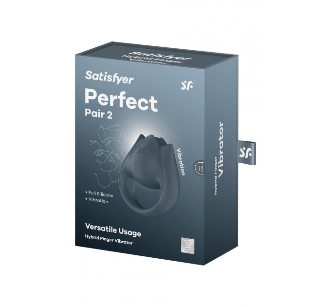 Вибратор для пар Satisfyer Perfect Pair 2 с кольцом для пальцем, серый