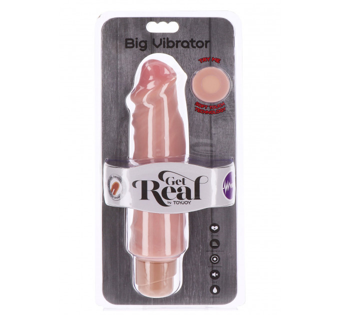 Вібратор реалістичний Toy Joy Dual Density Big Vibrator, бежевий