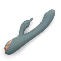 Вібратор з римінгом для точки G та кліторальним відростком Sweet Em Velvet Lure. зелений