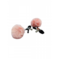 Зажимы на соски DS Fetish Nipple clamps metal poliester pink