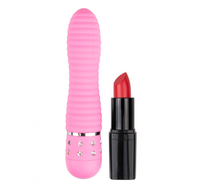 Вибратор ребристый Love Diamond Vibrator розовый, 11.4 см