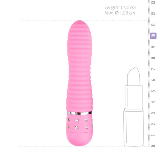 Вибратор ребристый Love Diamond Vibrator розовый, 11.4 см