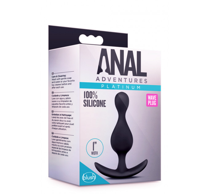 Анальный плаг ANAL ADVENTURES PLATINUM WAVE BLACK