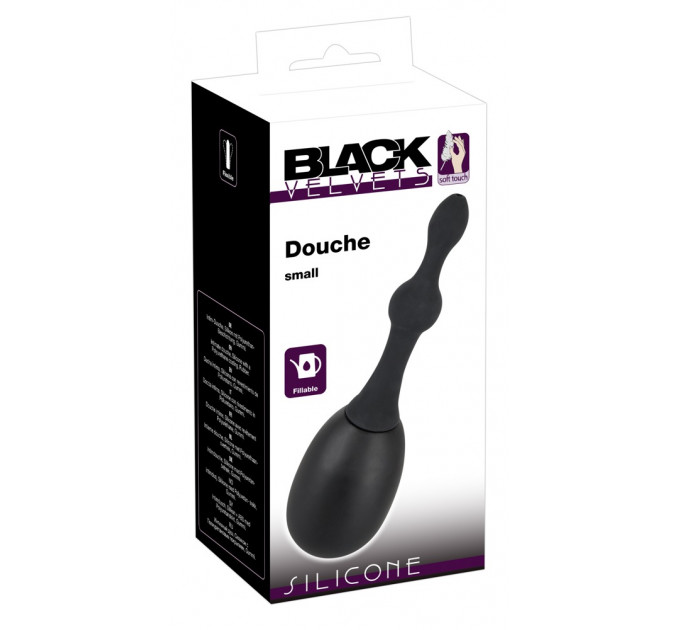 Анальний душ із медичного силікону Black Velvets Douche, чорний, Small