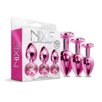 Набор анальных пробок Global Novelties NIXIE METAL BUTT PLUG TRAINER SET, PINK METALLIC