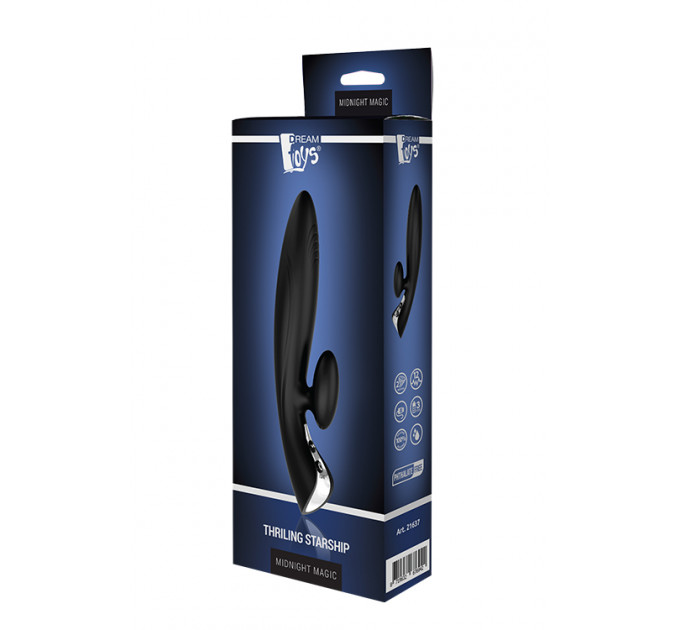 Вибромассажер кролик Dream toys Midnight Magic Thrilling, черный