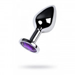 Анальная пробка Silver Metal Diamond Violetl, L