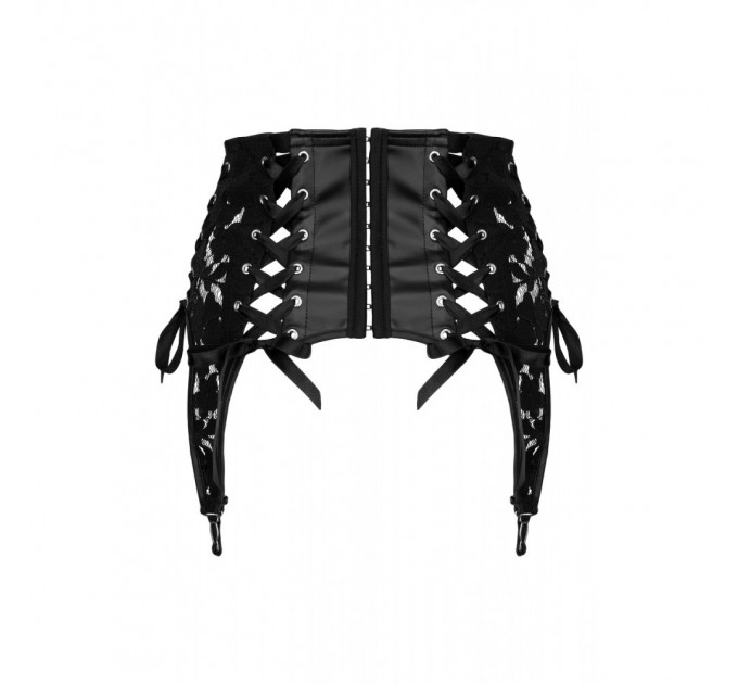 Пояс для панчіх спандекс гіпюр F143 Noir Handmade S