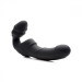 Женский вибрострапон Slim Rider Ribbed Ribbed Vibrating Silicone Strapless Strap On, черный
