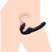 Женский вибрострапон Slim Rider Ribbed Ribbed Vibrating Silicone Strapless Strap On, черный
