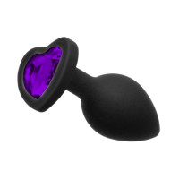 Анальна пробка Black Silicone Heart Violet S Анальна пробка Black Silicone Heart Violet S