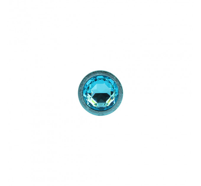 Анальна пробка блакитна поталь CHISA MATRIX MONT з блакитним каменем, розмір M