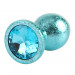 Анальна пробка блакитна поталь CHISA MATRIX MONT з блакитним каменем, розмір M