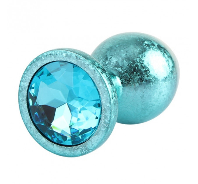 Анальна пробка блакитна поталь CHISA MATRIX MONT з блакитним каменем, розмір M