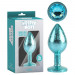 Анальна пробка блакитна поталь CHISA MATRIX MONT з блакитним каменем, розмір M