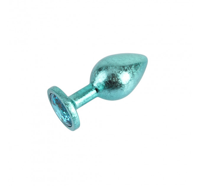 Анальна пробка блакитна поталь CHISA MATRIX MONT з блакитним каменем, розмір M