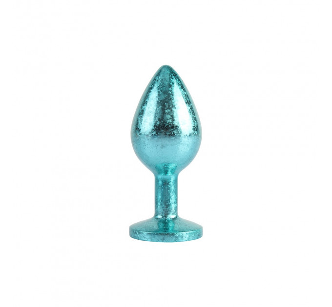 Анальна пробка блакитна поталь CHISA MATRIX MONT з блакитним каменем, розмір M