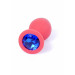 Анальная пробка с камнем Plug-Jewellery Red Silicon PLUG Medium- Blue Diamond размер М