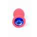 Анальная пробка с камнем Plug-Jewellery Red Silicon PLUG Medium- Blue Diamond размер М