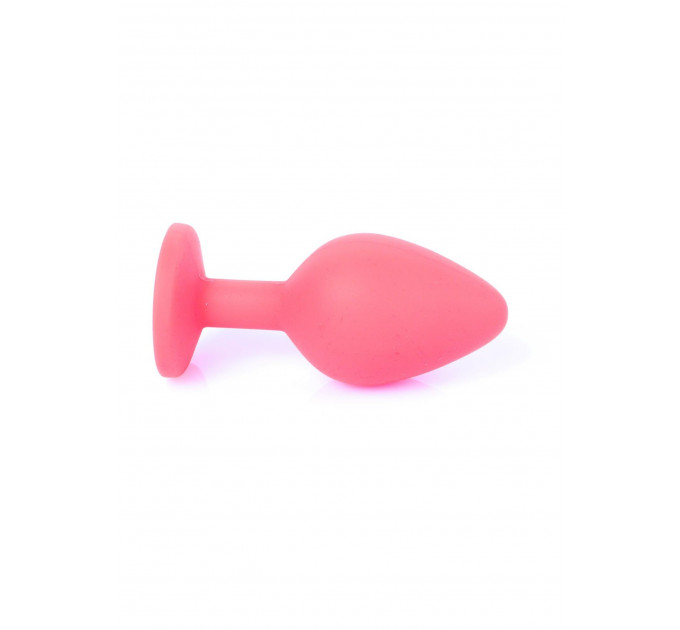 Анальная пробка с камнем Plug-Jewellery Red Silicon PLUG Medium- Blue Diamond размер М