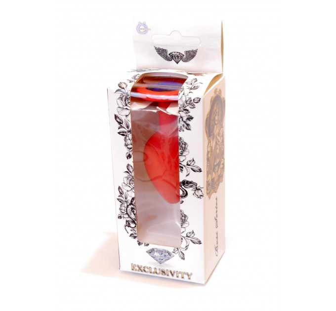 Анальная пробка с камнем Plug-Jewellery Red Silicon PLUG Medium- Blue Diamond размер М