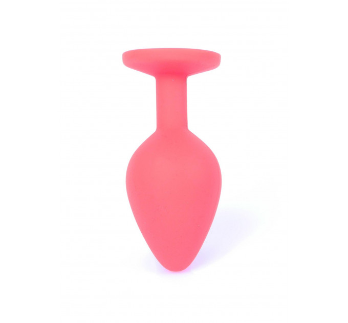 Анальная пробка с камнем Plug-Jewellery Red Silicon PLUG Medium- Blue Diamond размер М