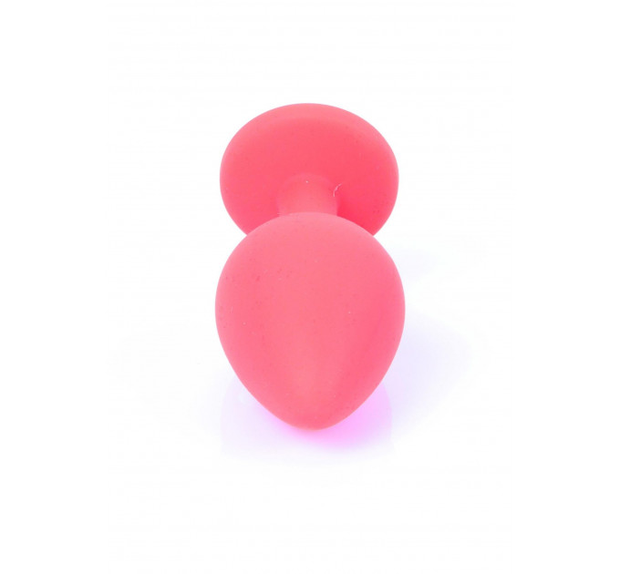 Анальная пробка с камнем Plug-Jewellery Red Silicon PLUG Medium- Blue Diamond размер М