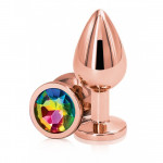 Анальная пробка с радужным камнем Ns Novelties Inc. Rear Assets Rose Gold Small