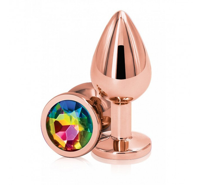 Анальная пробка с радужным камнем Ns Novelties Inc. Rear Assets Rose Gold Small