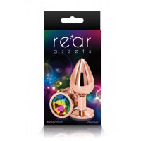 Анальна пробка з райдужним каменем Ns Novelties Inc. Rear Assets Rose Gold Small