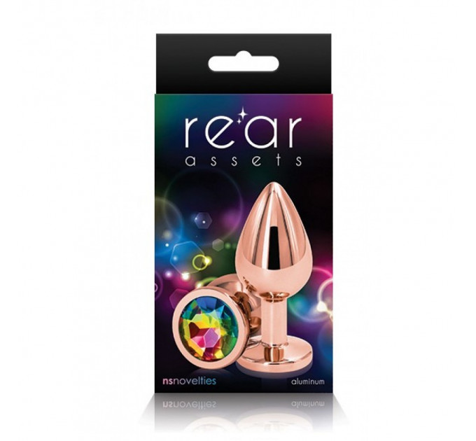 Анальная пробка с радужным камнем Ns Novelties Inc. Rear Assets Rose Gold Small