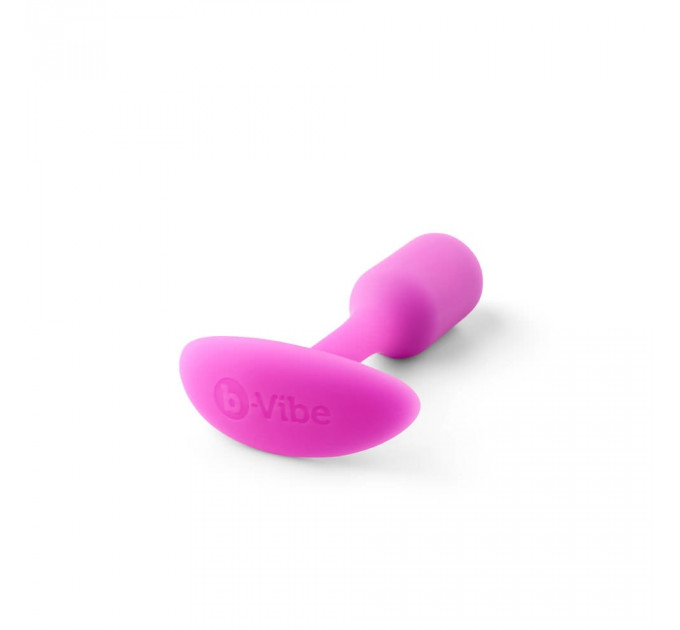 Анальная пробка со смещенным центром тяжести, S, B-vibe Snug Plug 1 розовая, 8.6 х 2.2 см
