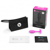 Анальна пробка із зміщеним центром ваги, S, B-vibe Snug Plug 1 рожева, 8.6 х 2.2 см