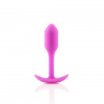 Анальная пробка со смещенным центром тяжести, S, B-vibe Snug Plug 1 розовая, 8.6 х 2.2 см