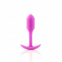Анальная пробка со смещенным центром тяжести, S, B-vibe Snug Plug 1 розовая, 8.6 х 2.2 см